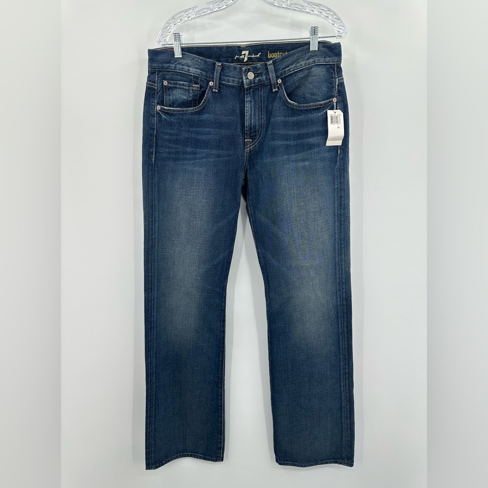 7 for all Mankind Men's Vintage Bootcut Jeans Dark Wash 100% Cotton Y2K Size‎ 32